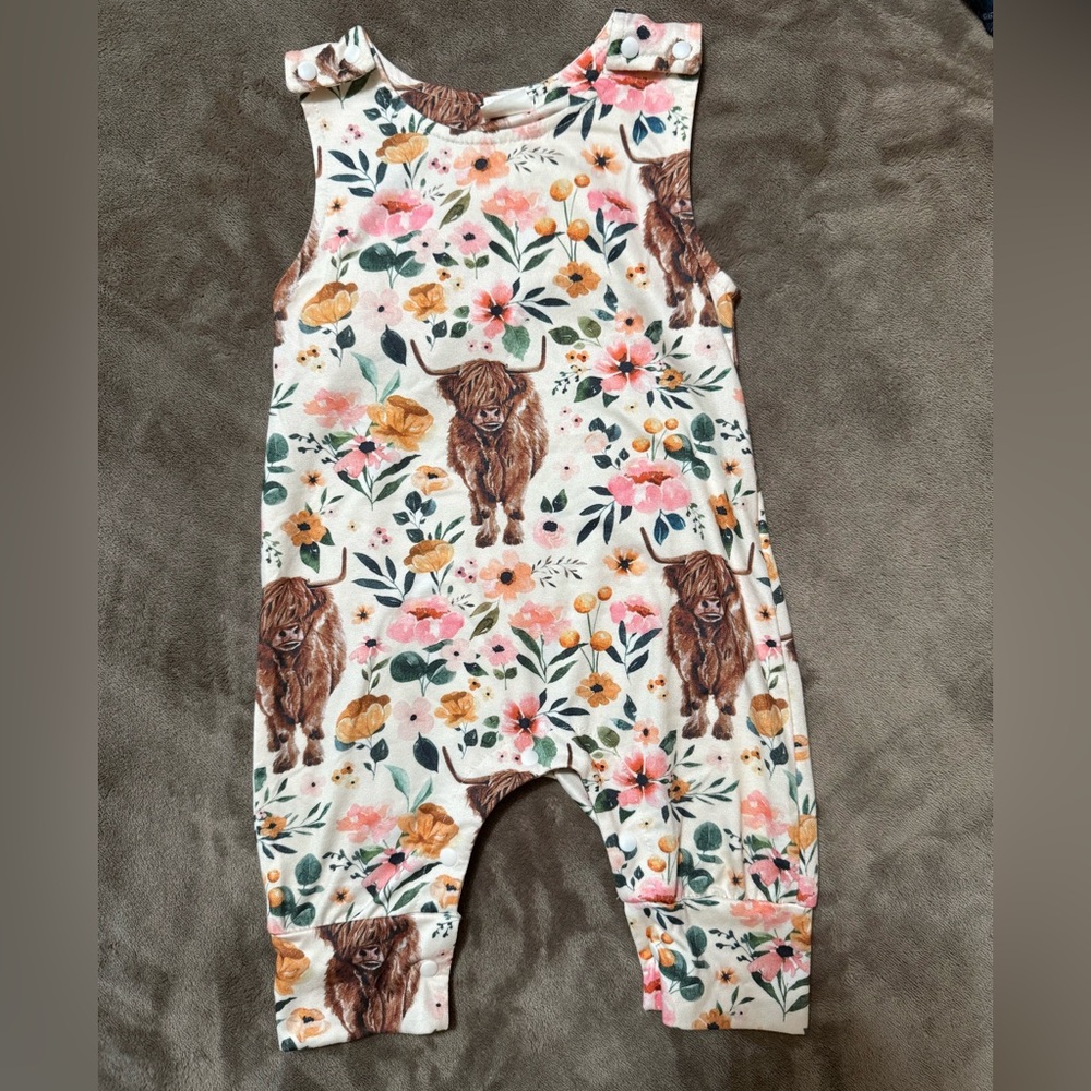 Floral Animal Print Baby Romper